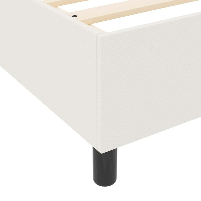 vidaXL Boxrugós ágy Krém és fehér 203 x 90 x 60 cm Bársony anyag