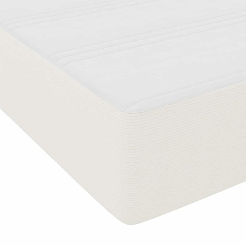 vidaXL Boxrugós ágy Krém és fehér 203 x 90 x 60 cm Bársony anyag