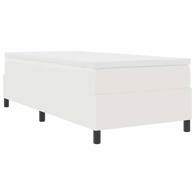 vidaXL Boxrugós ágy Krém és fehér 203 x 90 x 60 cm Bársony anyag