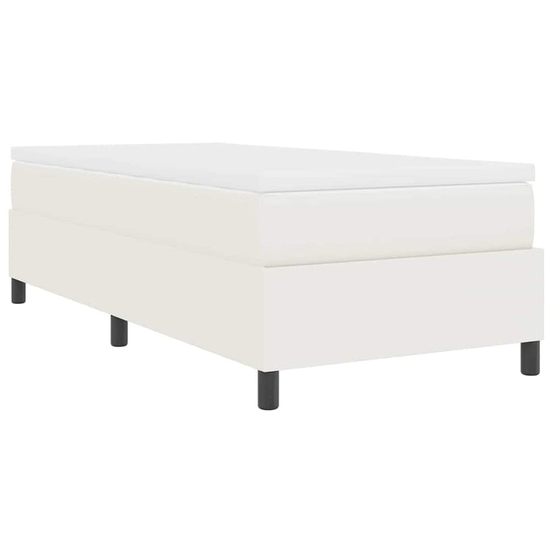 vidaXL Boxrugós ágy Krém és fehér 203 x 90 x 60 cm Bársony anyag