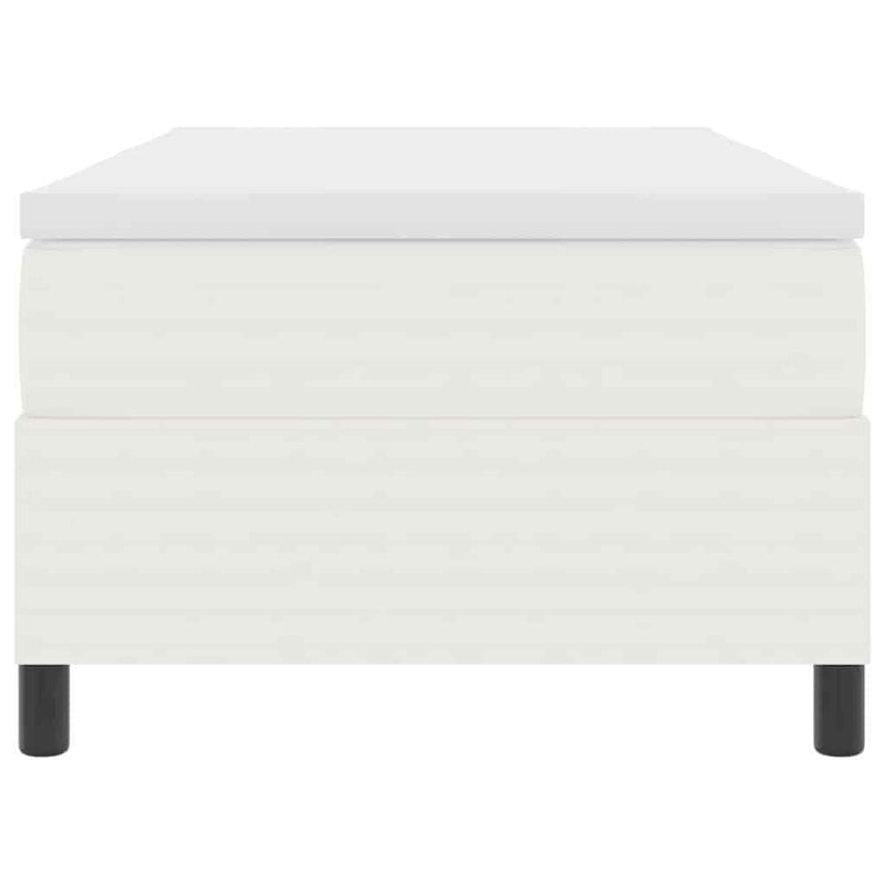 vidaXL Boxrugós ágy Krém és fehér 203 x 90 x 60 cm Bársony anyag