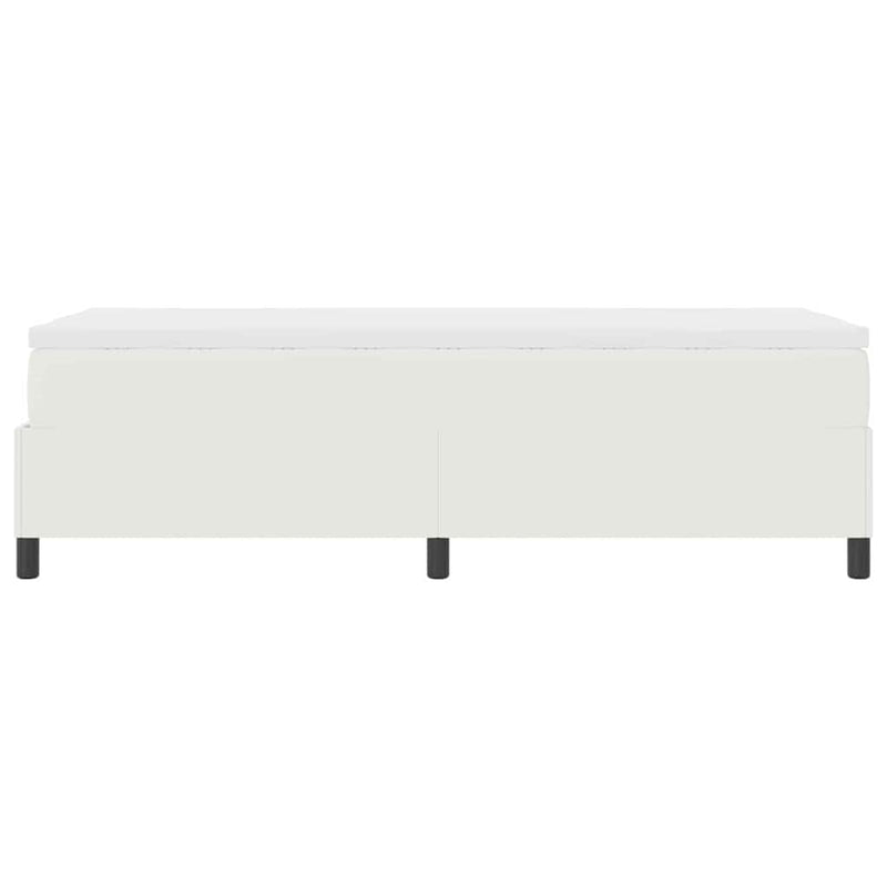 vidaXL Boxrugós ágy Krém és fehér 203 x 90 x 60 cm Bársony anyag