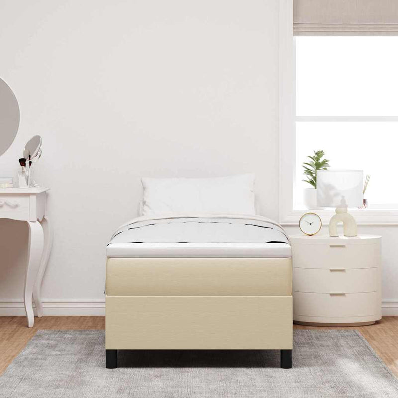 vidaXL Boxrugós ágy Világosszürke és fehér 203 x 90 x 60 cm