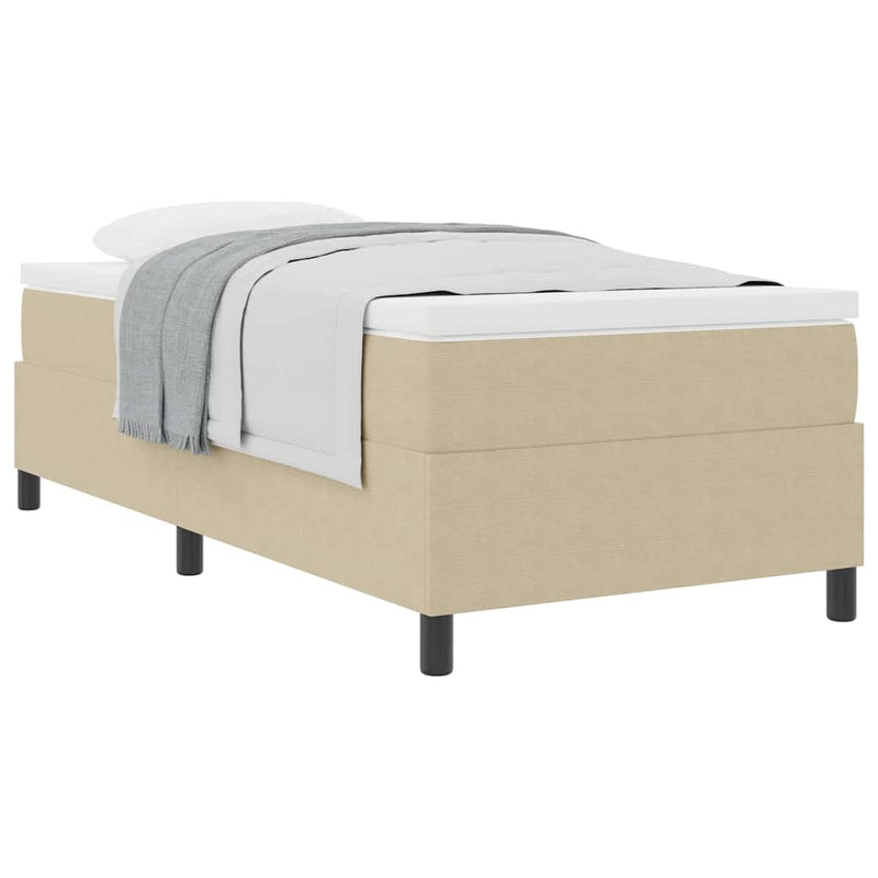 vidaXL Boxrugós ágy Világosszürke és fehér 203 x 90 x 60 cm