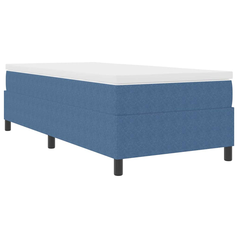 vidaXL Boxrugós ágy Kék és Fehér 203 x 100 x 60 cm Bársony anyag