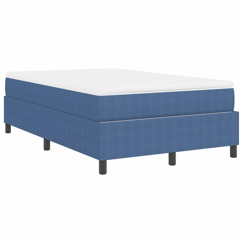 vidaXL Boxrugós ágy Kék és Fehér 203 x 120 x 60 cm Bársony anyag