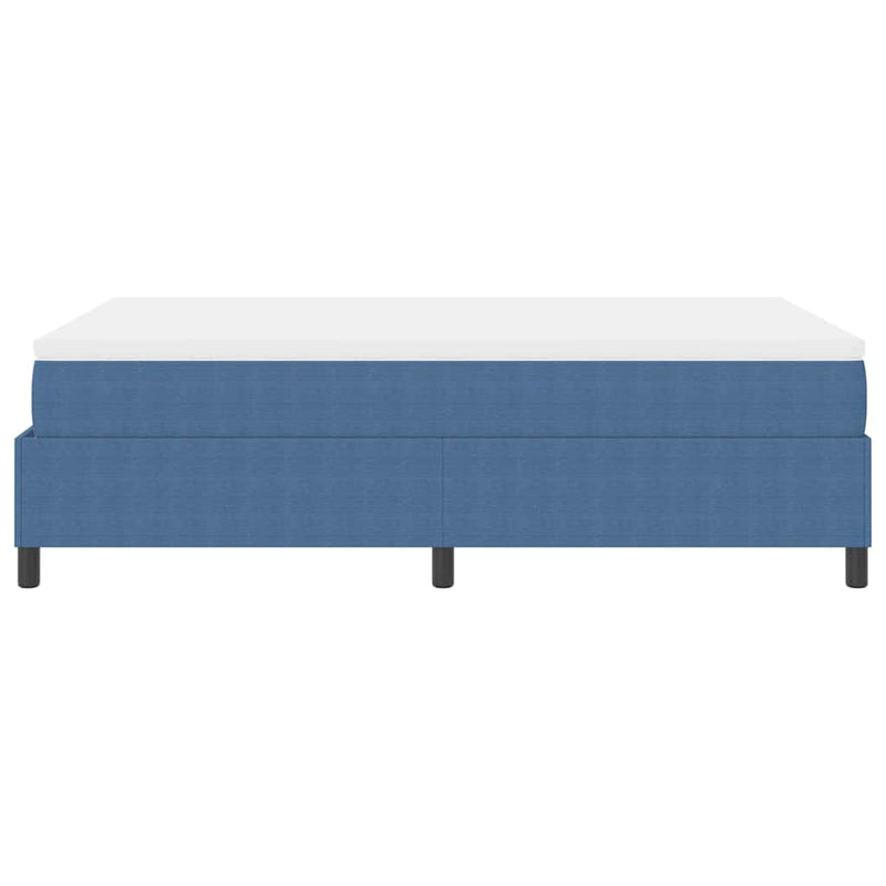 vidaXL Boxrugós ágy Kék és Fehér 203 x 120 x 60 cm Bársony anyag