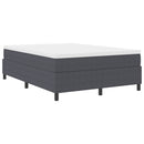 vidaXL Boxrugós ágy Sötétszürke és Fehér 140 x 190 cm Bársonyos szövet