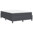 vidaXL Boxrugós ágy Sötétszürke és Fehér 140 x 190 cm Bársonyos szövet