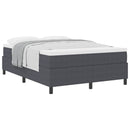 vidaXL Boxrugós ágy Sötétszürke és Fehér 140 x 190 cm Bársonyos szövet
