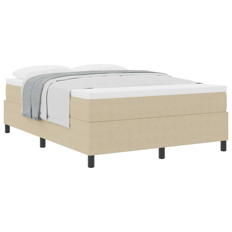vidaXL Boxrugós ágy Világosszürke és fehér 203 x 140 x 60 cm