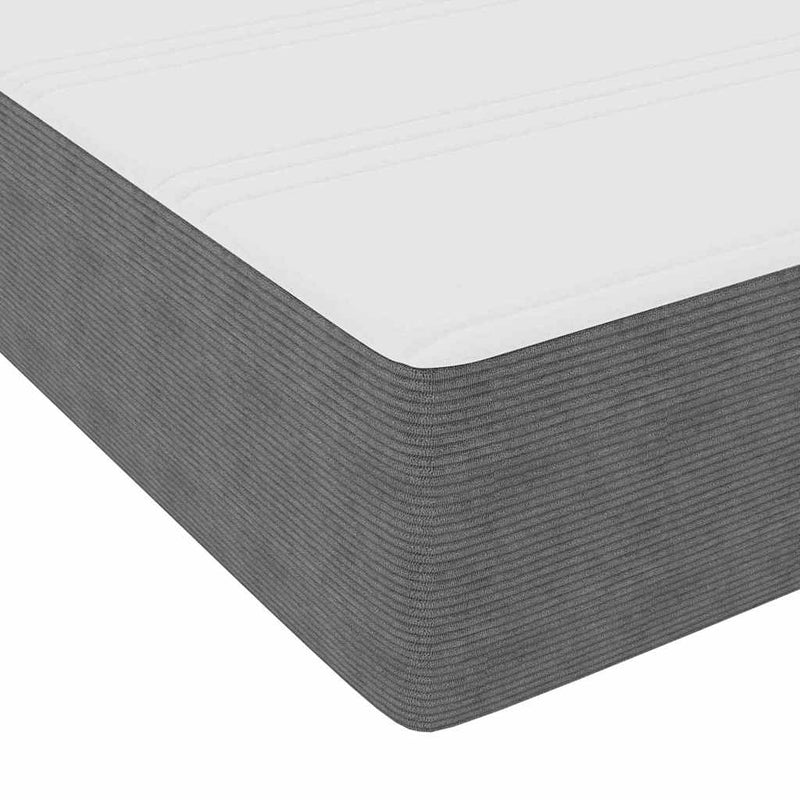 vidaXL Boxrugós ágy Világosszürke és fehér 203 x 140 x 60 cm