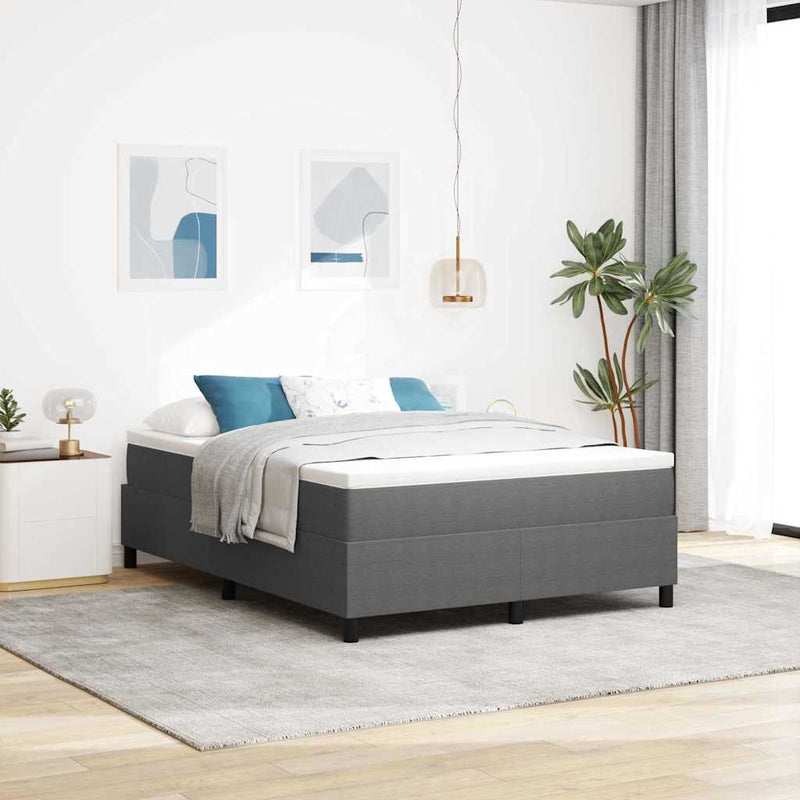 vidaXL Boxrugós ágy Világosszürke és fehér 203 x 140 x 60 cm
