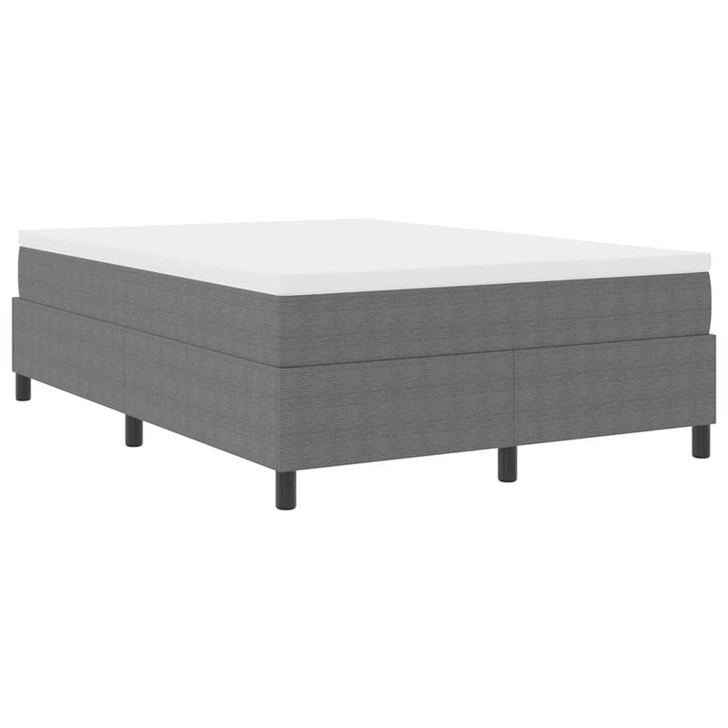vidaXL Boxrugós ágy Világosszürke és fehér 203 x 140 x 60 cm