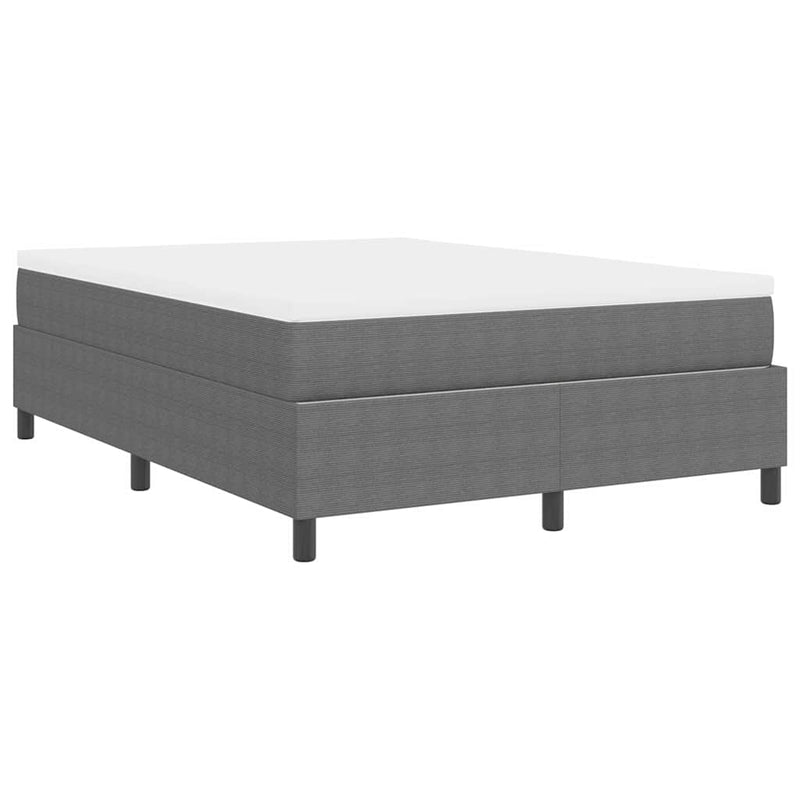 vidaXL Boxrugós ágy Világosszürke és fehér 203 x 140 x 60 cm