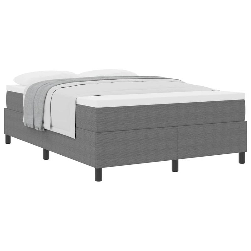 vidaXL Boxrugós ágy Világosszürke és fehér 203 x 140 x 60 cm