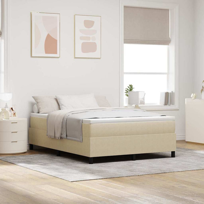 vidaXL Boxrugós ágy Világosszürke és fehér 203 x 140 x 60 cm