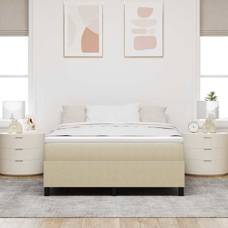 vidaXL Boxrugós ágy Világosszürke és fehér 203 x 140 x 60 cm