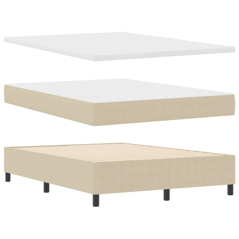 vidaXL Boxrugós ágy Világosszürke és fehér 203 x 140 x 60 cm