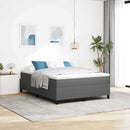 vidaXL Boxrugós ágy Világosszürke és fehér 160 x 200 cm