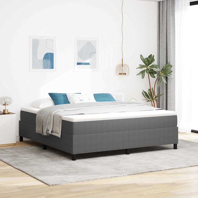 vidaXL Boxrugós ágy Világosszürke és fehér 203 x 180 x 60 cm