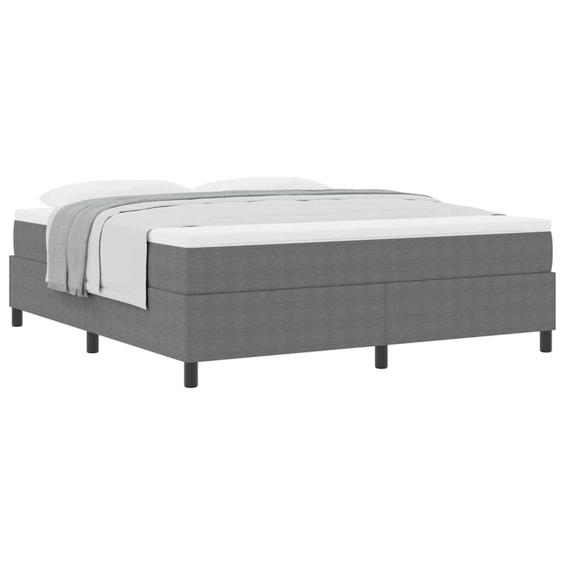 vidaXL Boxrugós ágy Világosszürke és fehér 203 x 180 x 60 cm