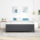 vidaXL Boxrugós ágy Sötétszürke és Fehér 180 x 200 cm Bársonyos szövet