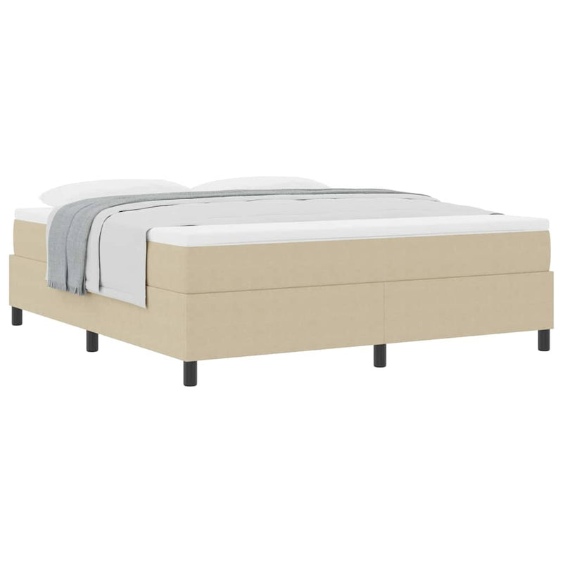 vidaXL Boxrugós ágy Világosszürke és fehér 203 x 180 x 60 cm