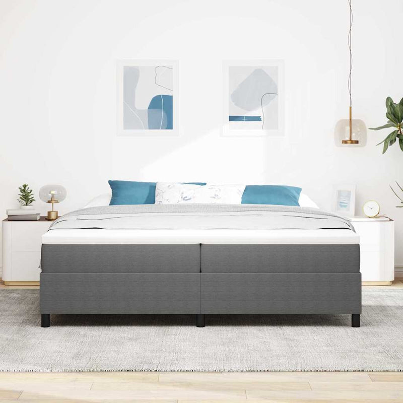 vidaXL Boxrugós ágy Világosszürke és fehér 203 x 200 x 60 cm