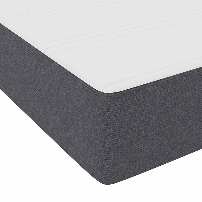 vidaXL Boxrugós ágy Sötétszürke és Fehér 203 x 200 x 60 cm