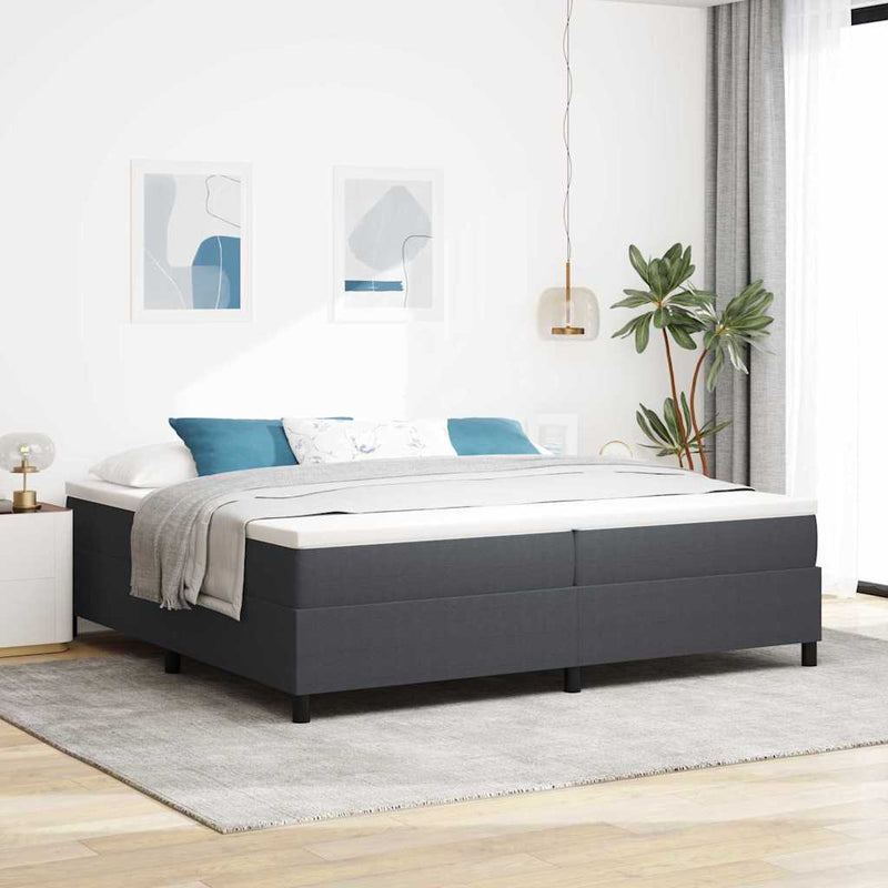 vidaXL Boxrugós ágy Sötétszürke és Fehér 203 x 200 x 60 cm