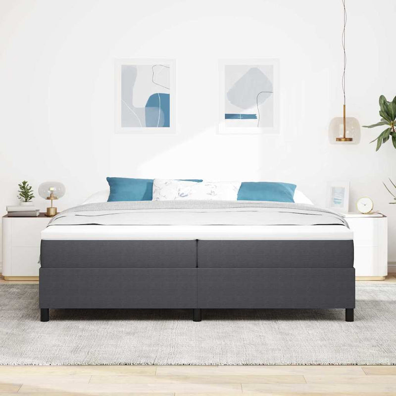 vidaXL Boxrugós ágy Sötétszürke és Fehér 203 x 200 x 60 cm