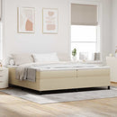 vidaXL Boxrugós ágy Világosszürke és fehér 200 x 200 cm