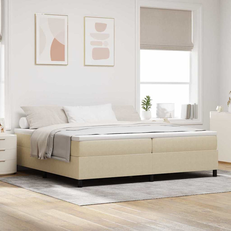 vidaXL Boxrugós ágy Világosszürke és fehér 203 x 200 x 60 cm