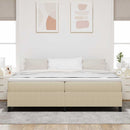 vidaXL Boxrugós ágy Világosszürke és fehér 200 x 200 cm