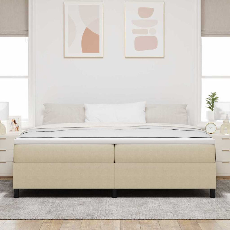 vidaXL Boxrugós ágy Világosszürke és fehér 203 x 200 x 60 cm