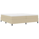 vidaXL Boxrugós ágy Világosszürke és fehér 200 x 200 cm