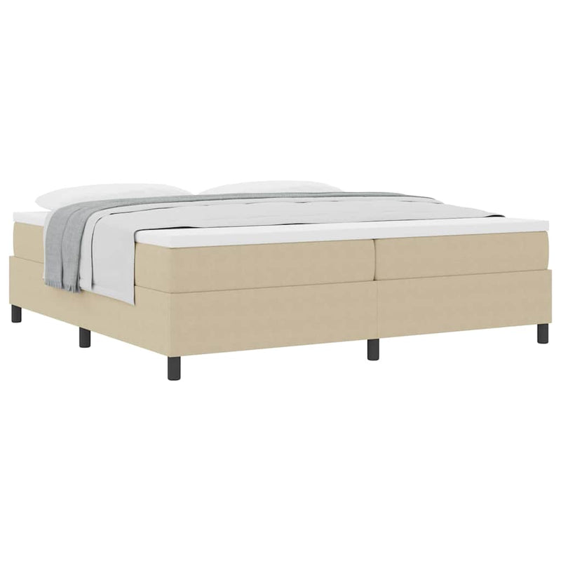 vidaXL Boxrugós ágy Világosszürke és fehér 203 x 200 x 60 cm