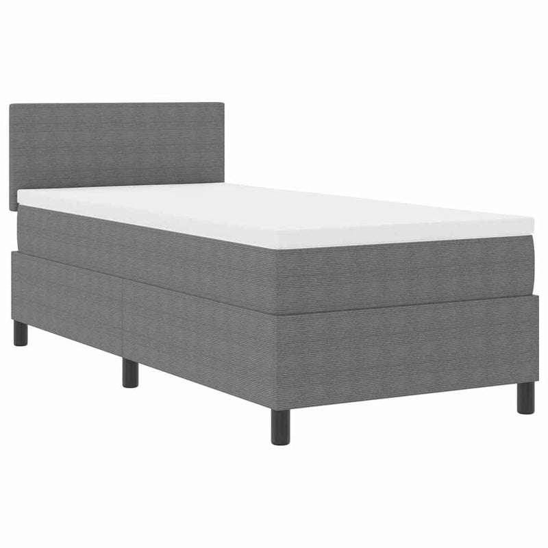 vidaXL Boxrugós ágy Világosszürke és fehér 203 x 80 x 88 cm