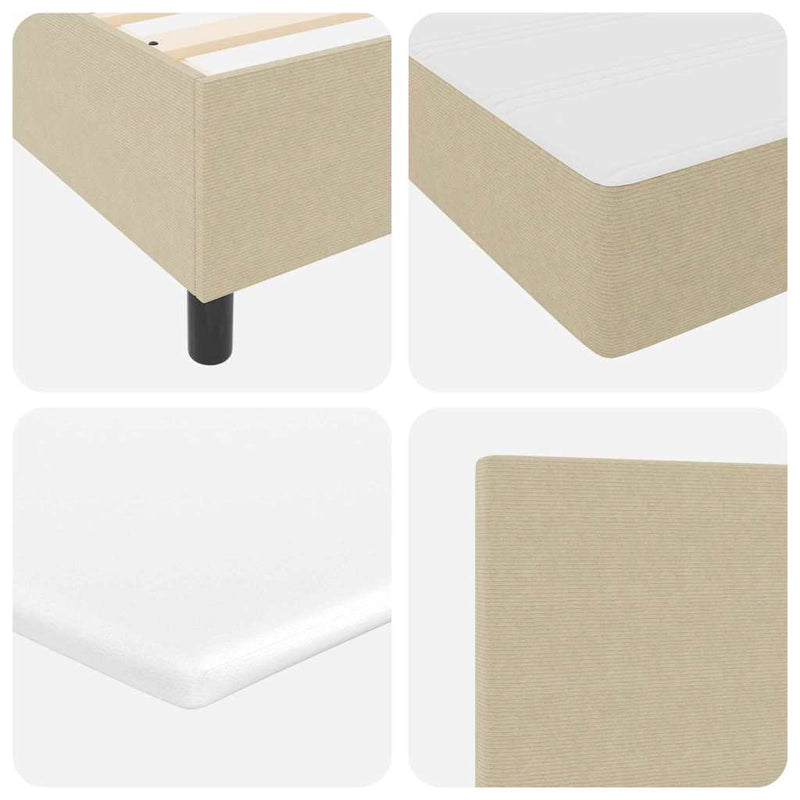 vidaXL Boxrugós ágy Világosszürke és fehér 203 x 80 x 88 cm