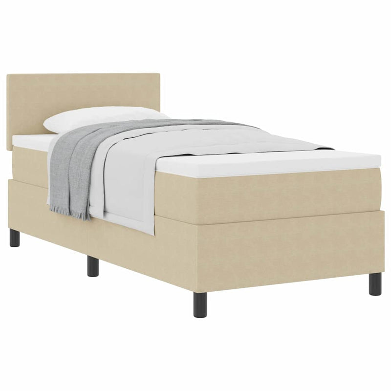 vidaXL Boxrugós ágy Világosszürke és fehér 203 x 80 x 88 cm
