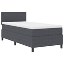 vidaXL Boxrugós ágy Sötétszürke és Fehér 90 x 190 cm Bársonyos szövet