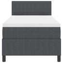 vidaXL Boxrugós ágy Sötétszürke és Fehér 90 x 190 cm Bársonyos szövet