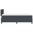 vidaXL Boxrugós ágy Sötétszürke és Fehér 90 x 190 cm Bársonyos szövet
