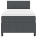 vidaXL Boxrugós ágy Sötétszürke és Fehér 203 x 90 x 88 cm