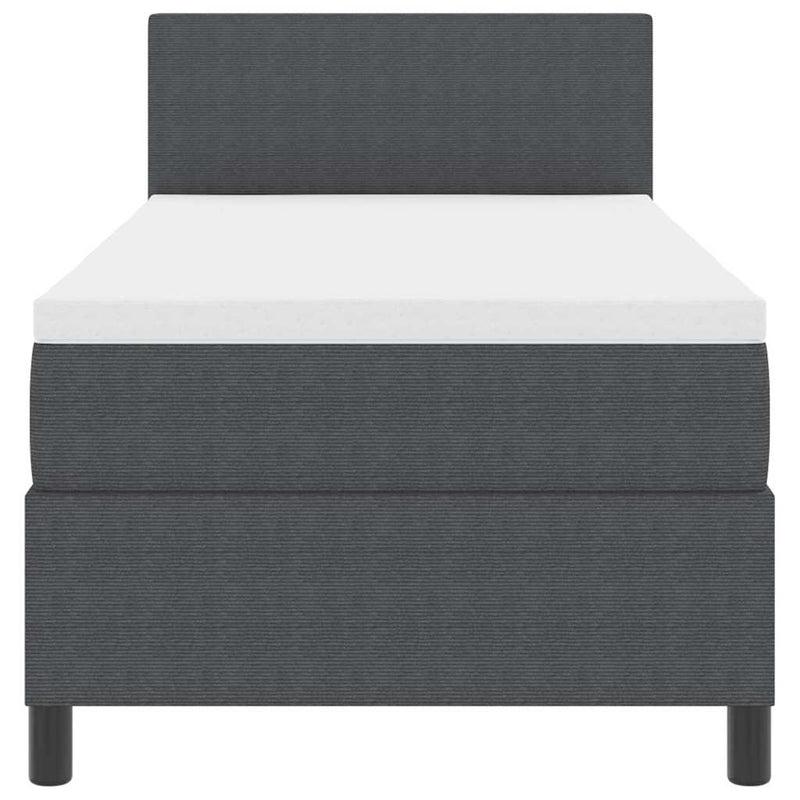 vidaXL Boxrugós ágy Sötétszürke és Fehér 203 x 90 x 88 cm