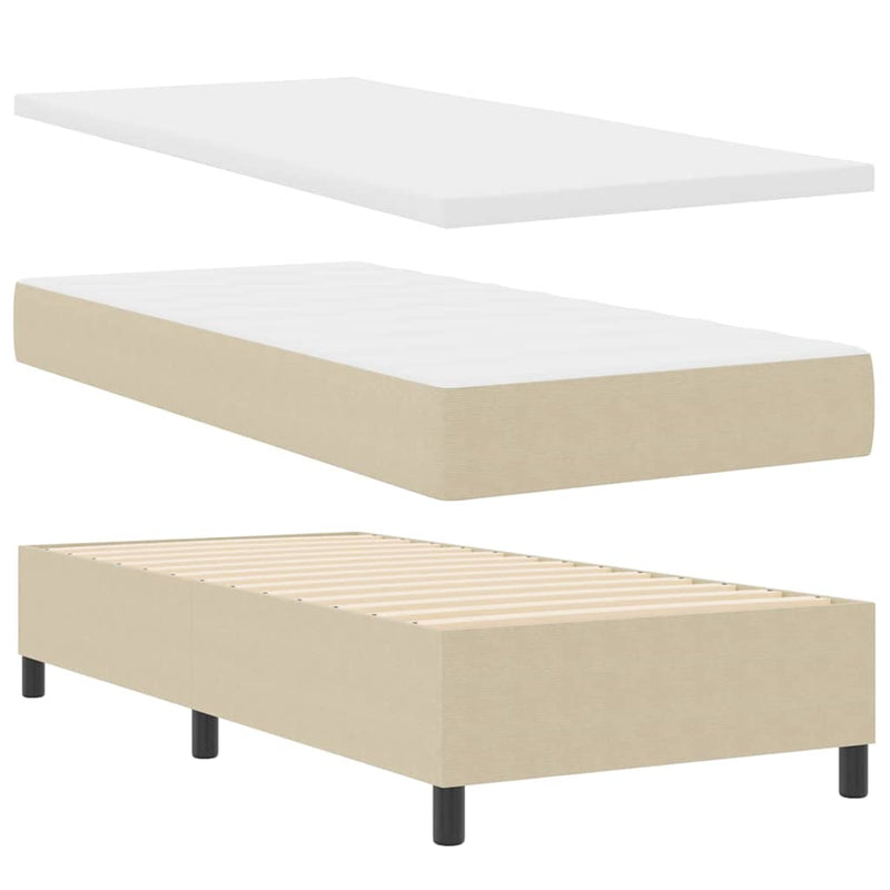 vidaXL Boxrugós ágy Világosszürke és fehér 203 x 90 x 88 cm
