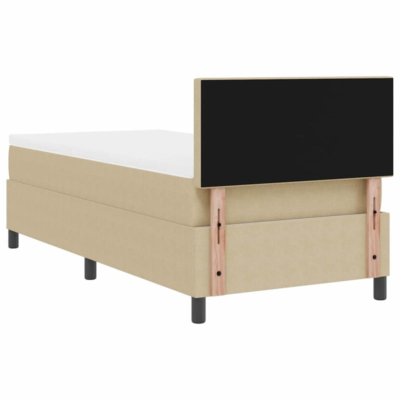 vidaXL Boxrugós ágy Világosszürke és fehér 203 x 90 x 88 cm