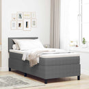 vidaXL Boxrugós ágy fejtámlával Világosszürke és fehér 100 x 200 cm