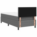 vidaXL Boxrugós ágy fejtámlával Világosszürke és fehér 100 x 200 cm